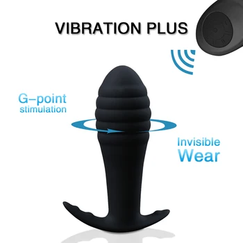 Butt Plugs Anales Vibrador Para Parejas Vibrador Anal Cordón de Silicona Remoto de 10 velocidades de Vibración Bala Adulto juguetes del sexo anal