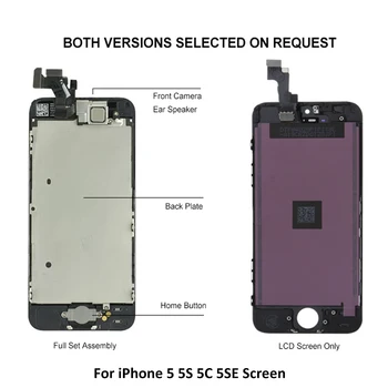 Conjunto completo de la Pantalla LCD Para el iPhone 5 5S 5C SE LCD de Pantalla Completo de la Asamblea de Repuesto Para Apple iPhone 5G 5SE LCD Táctil Digitalizador