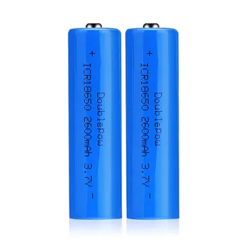 4 piezas originales nuevos Doublepow batería 18650 3.7 v 2600mah 18650 batería recargable de litio para baterías de linterna