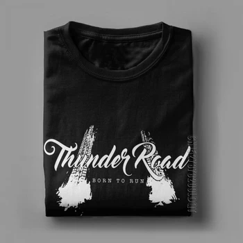 Thunder Road Neumáticos De Camiseta De Los Hombres De Bruce Springsteen Música Rock Regalo Tops Masculinos Camiseta T-Shirt O De Cuello De Algodón Básica De Camisetas, Además De Tamaño