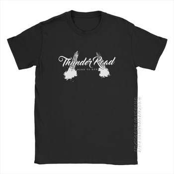 Thunder Road Neumáticos De Camiseta De Los Hombres De Bruce Springsteen Música Rock Regalo Tops Masculinos Camiseta T-Shirt O De Cuello De Algodón Básica De Camisetas, Además De Tamaño