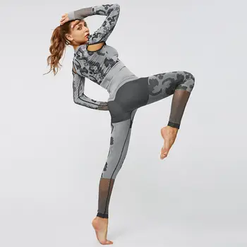 2 piezas de Ropa de Entrenamiento para las Mujeres Sujetador de los Deportes y Fitness Conjunto de ropa Deportiva para Mujer Ropa de Gimnasia Atlética Conjunto de Yoga