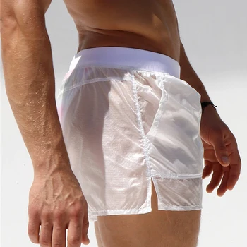 2020 Transparente Swimwears los Hombres de trajes de baño de Gay Sexy traje de baño de Moda Corto Sport Homme Sólido de la Playa de Cortos de la Junta de Traje de Baño