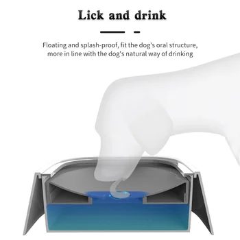 Animal doméstico de Agua Potable Flotante Recipiente De 1,5 L Perro Tazón de Agua a prueba de Derrames del Agua de la taza del Alimentador con Disco Flotante para Perros Gatos Mascotas Producto