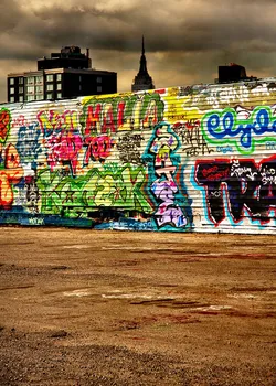 Ladrillo De Graffiti Telón De Fondo Perfecto Para La Fotografía De La Pared De La Casa De La Ciudad Patrón De La Parte De Dibujos Animados De Alfabeto De Los Fondos Fotográficos De La Foto Stuido De Vinilo