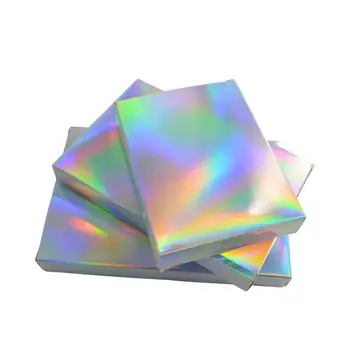 50 Pcs Hologramas Láser De La Caja De Papel Cajas De Cartón Pequeña Caja De Regalo Paquete De Cosméticos De La Joyería De Embalaje Cajas De Cartón