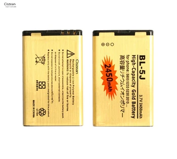 3x 2450mAh BL-5J de Oro de Reemplazo de la Batería + LCD Cargador Para Nokia 5800 3020 520 526 521 XpressMusic N900 5230 C3 5230c X9 ect
