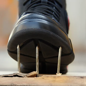 Botas de invierno de los Hombres de Acero Puntera de Seguridad de los Zapatos de los Hombres de la Felpa Cálida de Invierno Botas de Trabajo Anti-smashin Trabajo de los Zapatos de los Hombres de la Moda de Botas de Seguridad
