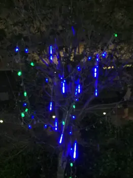 20 cm 80 LED de la lluvia de Meteoros de la Lluvia de Tubo de cadena Ligera caída de Nieve de la Lámpara de Jardín al aire libre de iluminación del Árbol de la Decoración de Navidad/Navidad en 8 tubos de INMERSIÓN Led