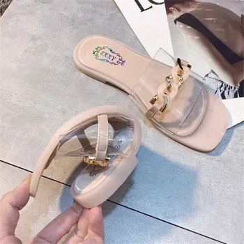 MILI-MIYA de la Nueva Llegada Concisa de Diseño de las Mujeres Sandalias Planas Talones del Dedo del pie Cuadrado Slip-On de Vestir: Casual Zapatos de Verano la Decoración del Metal