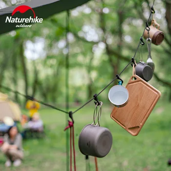 NH multifuncional camping equipo de viaje con tendedero pueden corregir los ganchos de colgar la ropa de la línea de la cuerda a prueba de viento antideslizante