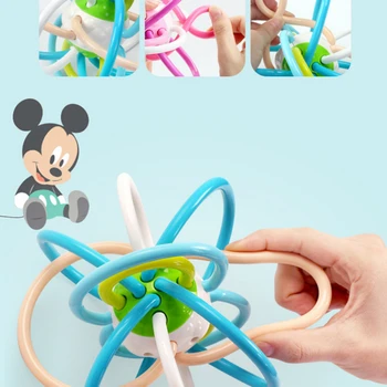 Disney Mickey Mouse Bebé Sonajeros Juguetes De Inteligencia De Agarrar Las Encías De Plástico De La Mano De Bell Divertido Móviles De Educación Juguetes Regalos De Cumpleaños