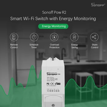 Sonoff POW R2 Inalámbrica Wifi Interruptor de Control Remoto de Casa Inteligente Auto Zócalo