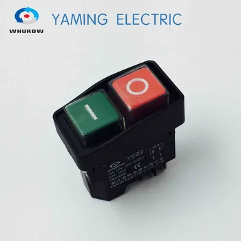YCZ2 Electromagnética interruptor de 4 Pin Reset Encendido Apagado verde rojo interruptor de Botón 12A 230V reiniciar y protección de bajo voltaje