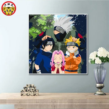 Pintar por números arte de la pintura por número de Naruto de la serie de la sala de pinturas Decorativas gran pintura rey de BRICOLAJE, pintura digital, de la mano con el dolor