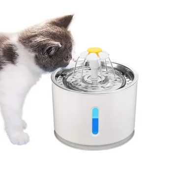 2.4 L LED USB Eléctrico Perro de Mascota Silencio Bebedor Alimentador Automático de Mascotas Gato Fuente de Agua Recipiente de Mascota Fuente surtidor de Agua Potable