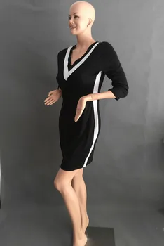 Nueva 2019 Sexy de Ropa de Mujer V-Cuello de 3 colores de Retazos de manga larga Flaco Vestidos Mini vestido de las mujeres