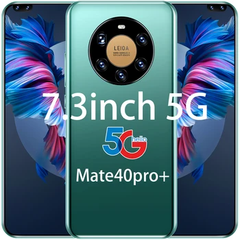 7.3 Pulgadas Galxy Mate40Pro 6800mAh Dual SIM Cara Dedo ID de Teléfono Celular Deca Core Teléfono Móvil de Pantalla Grande, Inteligente Android Teléfono