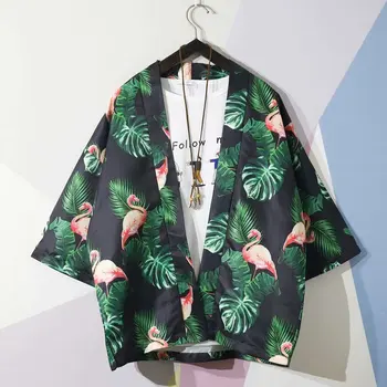 2019 de verano los hombres de la moda de la camisa suelta de manga corta floral de la camisa de los hombres de los hombres de la moda casual de la flor de la camisa talla S-XXXL