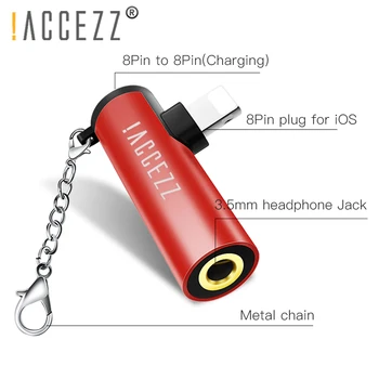 !ACCEZZ 2 EN 1 Iluminación Adaptador de Carga de Escucha Para el iPhone 7 8 Plus de Auriculares de 3,5 mm Jack de Carga Splitter Para Iphone XS MAX XR