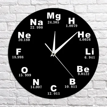 Los Elementos Químicos Periódico Reloj De Pared De Diseño Moderno Símbolos Químicos De La Biología De La Pared Del Reloj Del Reloj De Tiempo De Maestros De Ciencias De Regalo