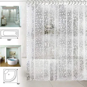 Moldproof Impermeable 3D Engrosada cuarto de baño: Baño Cortina de Ducha Eco-friendly Blanco el Mejor Precio 1.8*1.8 m Y 1,8*2.0 m