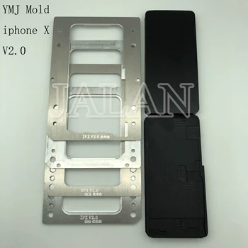 JALAN YMJ molde 2.0 para el iphone X LCD de OCA para la Laminación del Vidrio del molde+ 2 de goma sin doblar flex cable TP digitalizador de pantalla táctil laminador