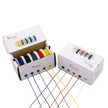 UL 1007 30awg 50m/caja de Cable de alambre de 5 colores de Cables Trenzados de Mezcla del Kit de la línea Eléctrica Aérea de Cobre del PWB de Alambre de BRICOLAJE