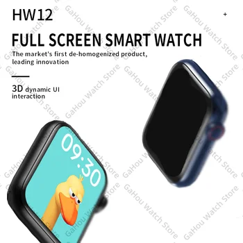 HW12 Reloj Inteligente de Soporte de Bluetooth de la Llamada División de la Pantalla de la Contraseña Botón de Desbloqueo del Mando Personalizado Smartwatch pk IWO 8 12 13 W26 W34 W46 X6
