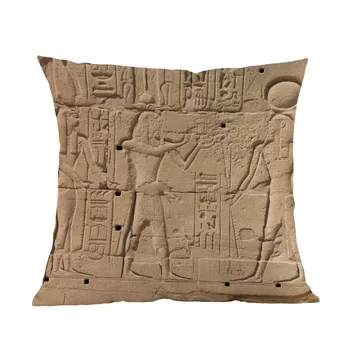 El antiguo Egipto Murales retrato Jeroglíficos Faraón Fue-cetro Patrón funda de Almohada de Casa Galería Sofá de la Decoración de la funda del Cojín