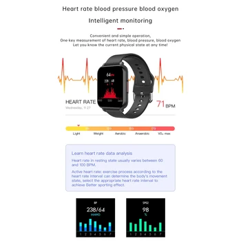 1.55 pulgadas de Pantalla Smart-Touch de la Pulsera de la Salud de Monitor de Mensajes de Recordatorio Reloj
