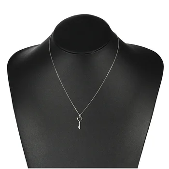 925 de la Plata Esterlina del Corazón Clave Colgante de Collares Para las Mujeres de la Cadena Collar de Gargantilla de Joyería de Moda cadenas de plata 925 mujer 2020