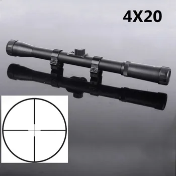 4x20 3-9x32 6-24x50 de Visores de Vista Táctico Óptica de Armas de fuego de los Ámbitos de la Mirilla de Francotirador Pistola Reflejo de Vista de 11mm de 20mm ámbito de los anillos