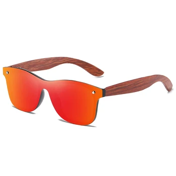 GM hechos a Mano de Madera Roja Gafas UV400 Polarizado Espejo Gafas de sol de los Hombres de las Mujeres de la Vendimia del Diseño de Oculos de sol masculino