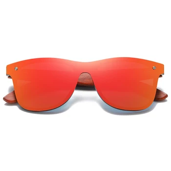 GM hechos a Mano de Madera Roja Gafas UV400 Polarizado Espejo Gafas de sol de los Hombres de las Mujeres de la Vendimia del Diseño de Oculos de sol masculino