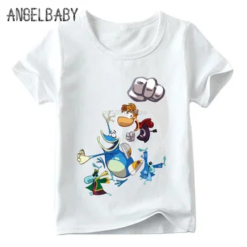 Los niños de dibujos animados de Rayman Legends Juego de Aventuras de Impresión de la camiseta de las Niñas de Bebé de Verano de la camiseta Blanca Chicos Casual Ropa Divertida,ooo5204