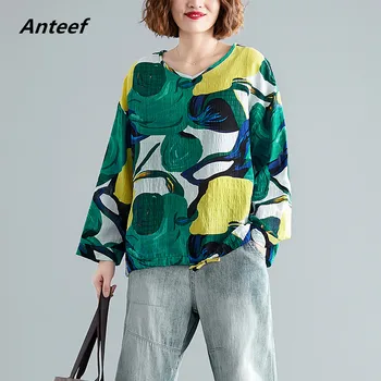 Estilo coreano de algodón de tamaño más vintage otoño casual suelto tee camiseta de las mujeres t-shirt camiseta de damas ropa 2020 tops streetwear