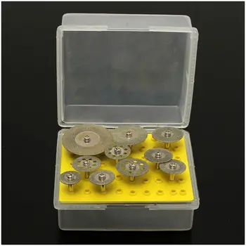 GTBL 10 piezas Set de Diamante Cortado Vio la Rueda de Discos de Hojas de Rotary Conjunto de herramientas con Mango