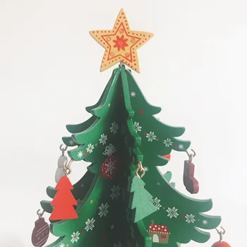 Mini De Madera Feliz Árbol De Navidad Decoración De Mesa De Navidad Adornos Del Árbol De Navidad Decoración De Feliz Año Nuevo Decoración Del Hogar, De Regalo