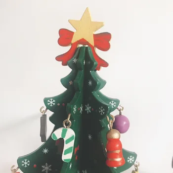 Mini De Madera Feliz Árbol De Navidad Decoración De Mesa De Navidad Adornos Del Árbol De Navidad Decoración De Feliz Año Nuevo Decoración Del Hogar, De Regalo
