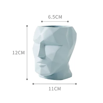 3D de Hormigón Bote Moldes Geométricos Rostro Humano de la Escultura de la Flor Olla de Silicona Moldes de Cemento hecho a Mano de Jardín Decorativo