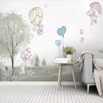 Milofi personalizados en 3D papel pintado mural lindo de la historieta del globo bear cub animal habitación de fondo decoración de la pared del fondo de pantalla