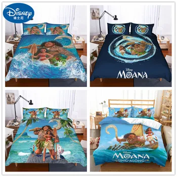 Disney Moana juego de Cama funda de Edredón funda de Almohada cama Individual Dormitorio King Size Decoración de dibujos animados de niño de Niñas, Niños Cama de Regalos