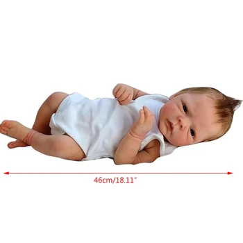 Renacer Muñecas del Bebé de 18 pulgadas Recién nacidos hecho a Mano de la Muñeca Completa del Cuerpo de Silicona Muñeca Realista Realista Niño Bebés Niños de Juguete de Regalos para la Edad