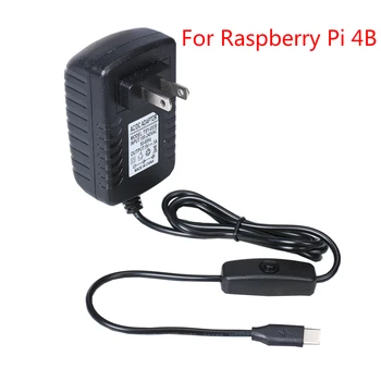 Raspberry Pi 4B 5V 3A Adaptador de Alimentación Tipo de fuente de Alimentación-C USB estados unidos/reino unido Cargador DC/Adaptador de CA 100-240V Para Raspberry Pi 4 Modelo B