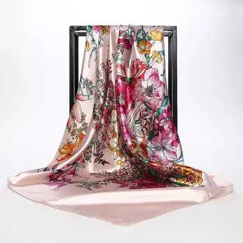 Solsticio de verano fuegos artificiales pesados de la flor de la tela de seda impresa vestido de tela de calidad Superior, ancho 90 cm*90 cm HG02