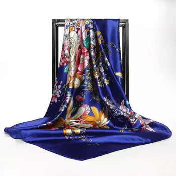 Solsticio de verano fuegos artificiales pesados de la flor de la tela de seda impresa vestido de tela de calidad Superior, ancho 90 cm*90 cm HG02
