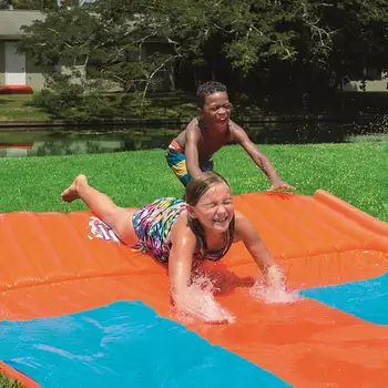 2020 Nuevo Inflable del Agua de la Diapositiva de 20 pies de Doble Corredor de la Piscina de Verano para Niños de Parque Patio de Juego de la Diversión al aire libre de Salpicaduras de Slip N Slide Wave Rider