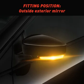 2pcs Dinámica de Caída de tipo de Señal de Giro Luz LED Lateral del Ala Espejo Retrovisor Indicador Luz Intermitente Para Ford Focus 2 3 Mk2 Mk3 Mk4