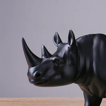 El Rinoceronte De La Estatua De Resina De Artesanía Simple De Navidad De La Escultura Moderna, Creativa Decoración Del Hogar De La Vaca De La Decoración De Adornos Regalos